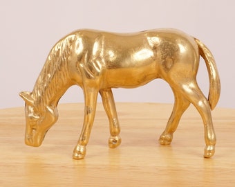 馬の像 / 置物 / 彫刻 || 非常に重い真鍮製 || ヴィンテージの馬の置物