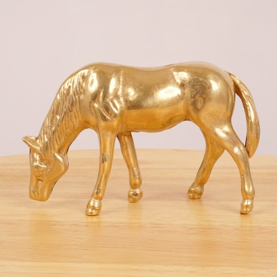 馬の像 / 置物 / 彫刻 || 非常に重い真鍮製 || ヴィンテージの馬の置物