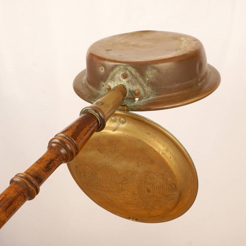 Antique Bed Warmer / Warming Pan Vintage Solid Brass Etsy