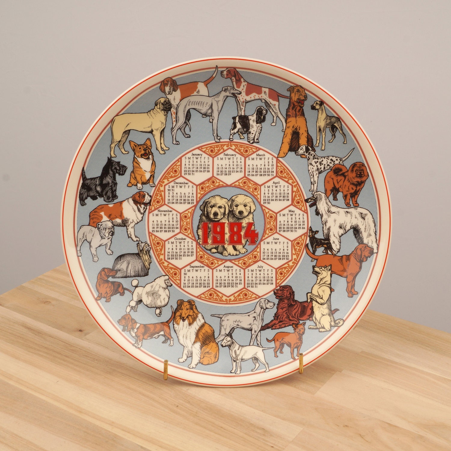 1984 Calendar Porcelain Decorative Plate - Etsy