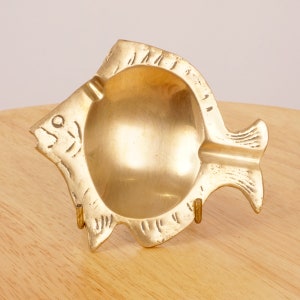 Fish ashtray || Vintage solid brass
