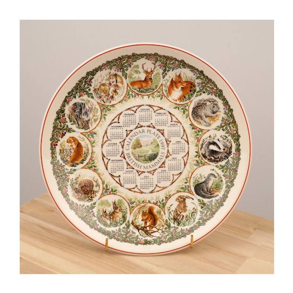  カレンダープレート 1997 イギリスの哺乳類 1997 Calendar Porcelain Plate by Wedgwood || British Mammals