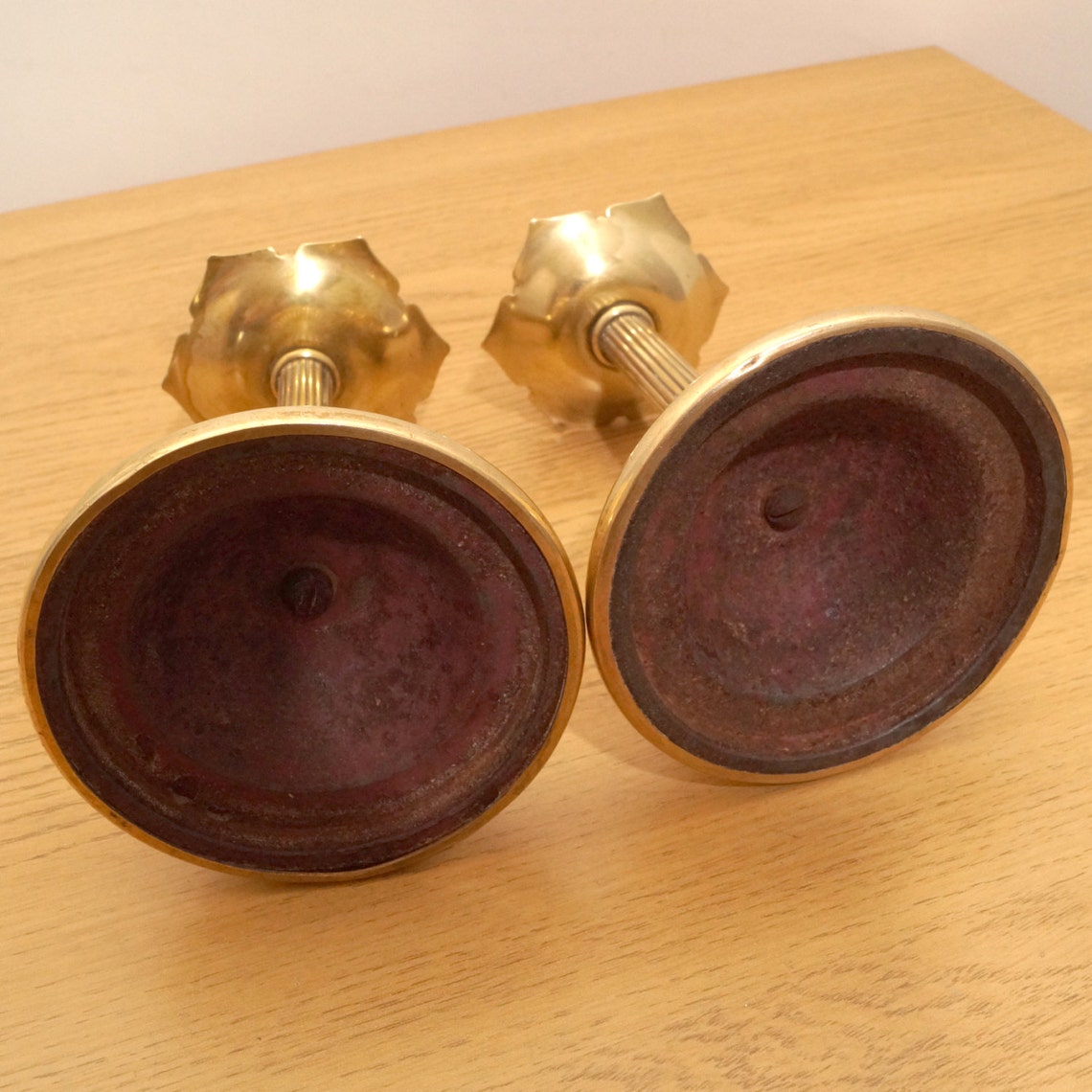 Set of 2 Antique Candle Holders / Candlestick Holders Solid Etsy UK