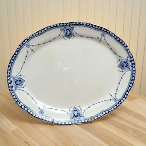 35 x 28 cm serving dish / tray / plate / seving platter  || Floral design || The Fenton Pottery eton ||  Vintage
