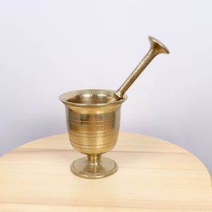 Antique Mortar and Pestle || Very Heavy || Vintage Solid Brass