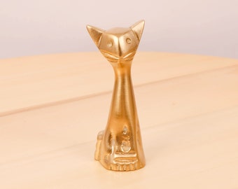 Gatto // Scultura/figura // Ottone massiccio vintage