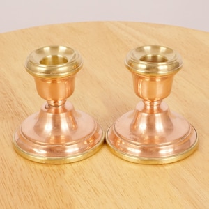 Set of two Candle Holders / Candlestick holders || copper and brass || Vintage