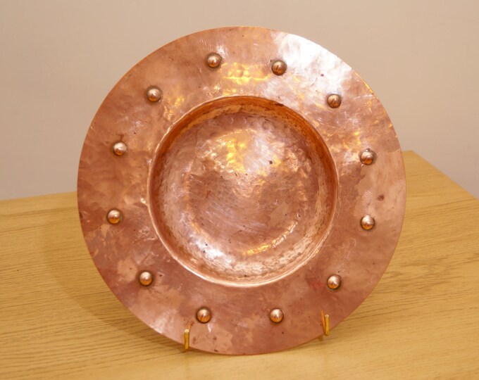 Vintage Copper Plate / Bowl / Wall Plate Simple Design Handmade Hammered Etsy