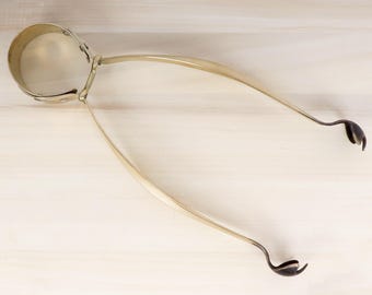 Vintage Lacquered Solid Brass Fireplace Tongs – Elegant Antique Fire Tools for Your Home