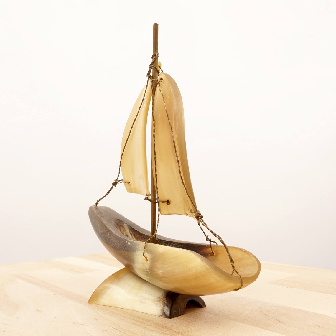 Horn sail boat / yacht / ship Vintage horn boat handmade Etsy