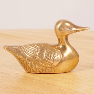 Ente / Gans || Vintage Entenfigur aus massivem Messing || Messing Ente / massiver Messing Vogel || Wasservogel