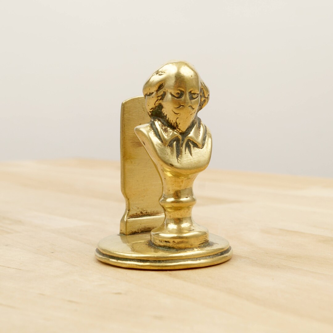 Small Letter Holder / Paper Weight Vintage Solid Brass Shakespeare Etsy