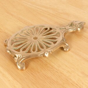 Kettle stand || tea pot stand || plant pot stand || shape of the turtle || Vintage solid brass