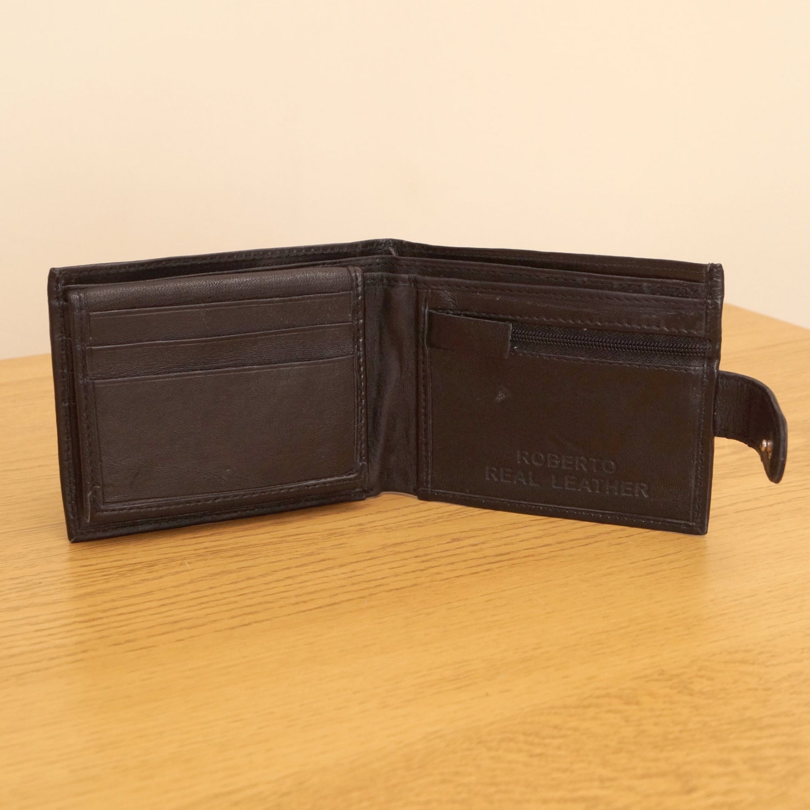 Black Real Leather Wallet by Roberto Vintage Soft Leather - Etsy Australia
