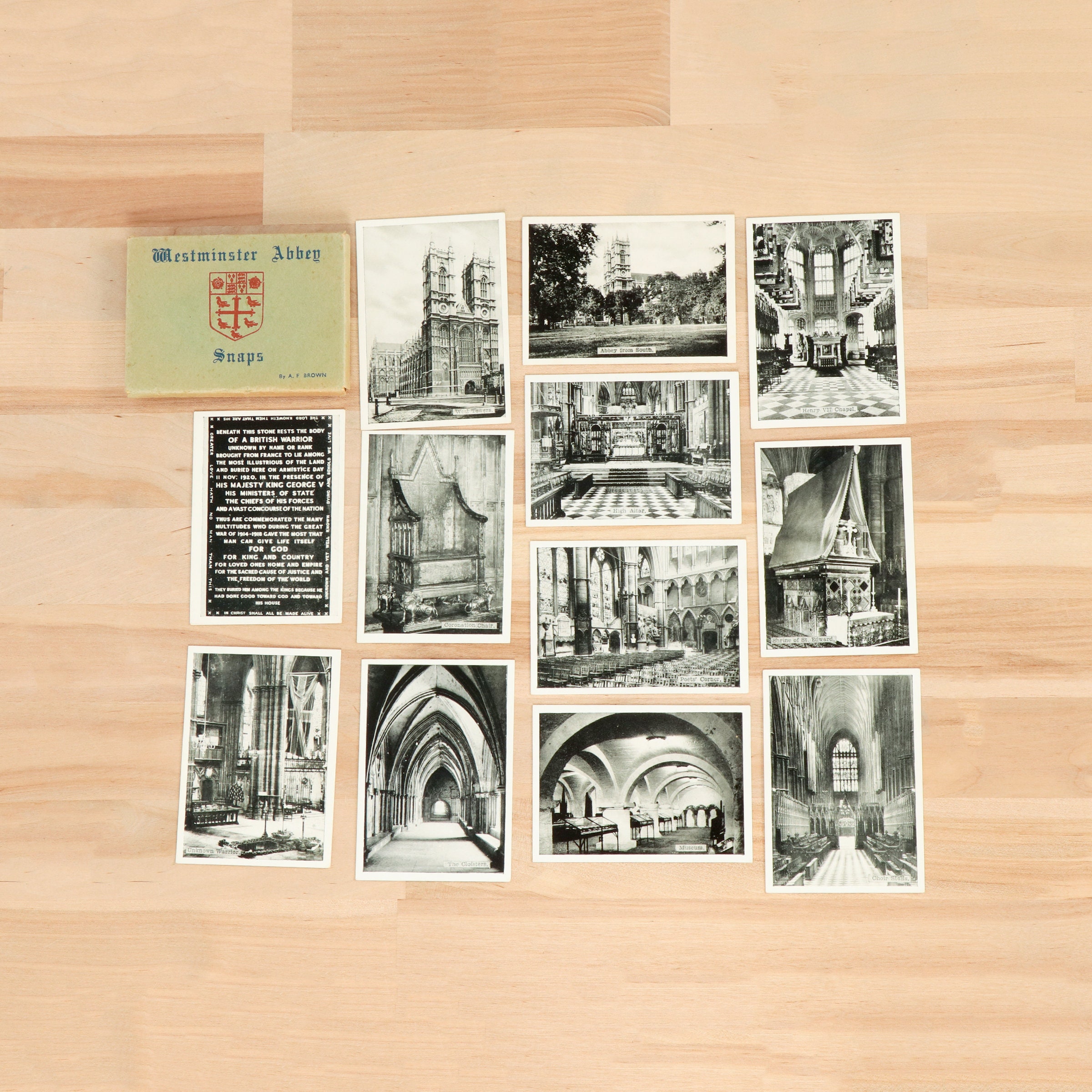 Image of 12 Westminster Abbey Snaps By A.f. Brown || Photography Collection Vintage Photos Set Of Twelve