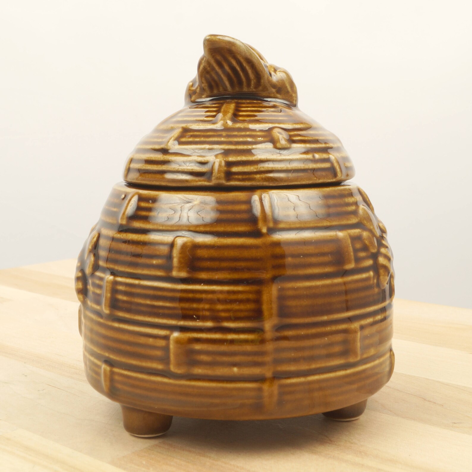 Ceramic Honey Pot / Jar / Canister Brown Hive / Bee House / Etsy UK