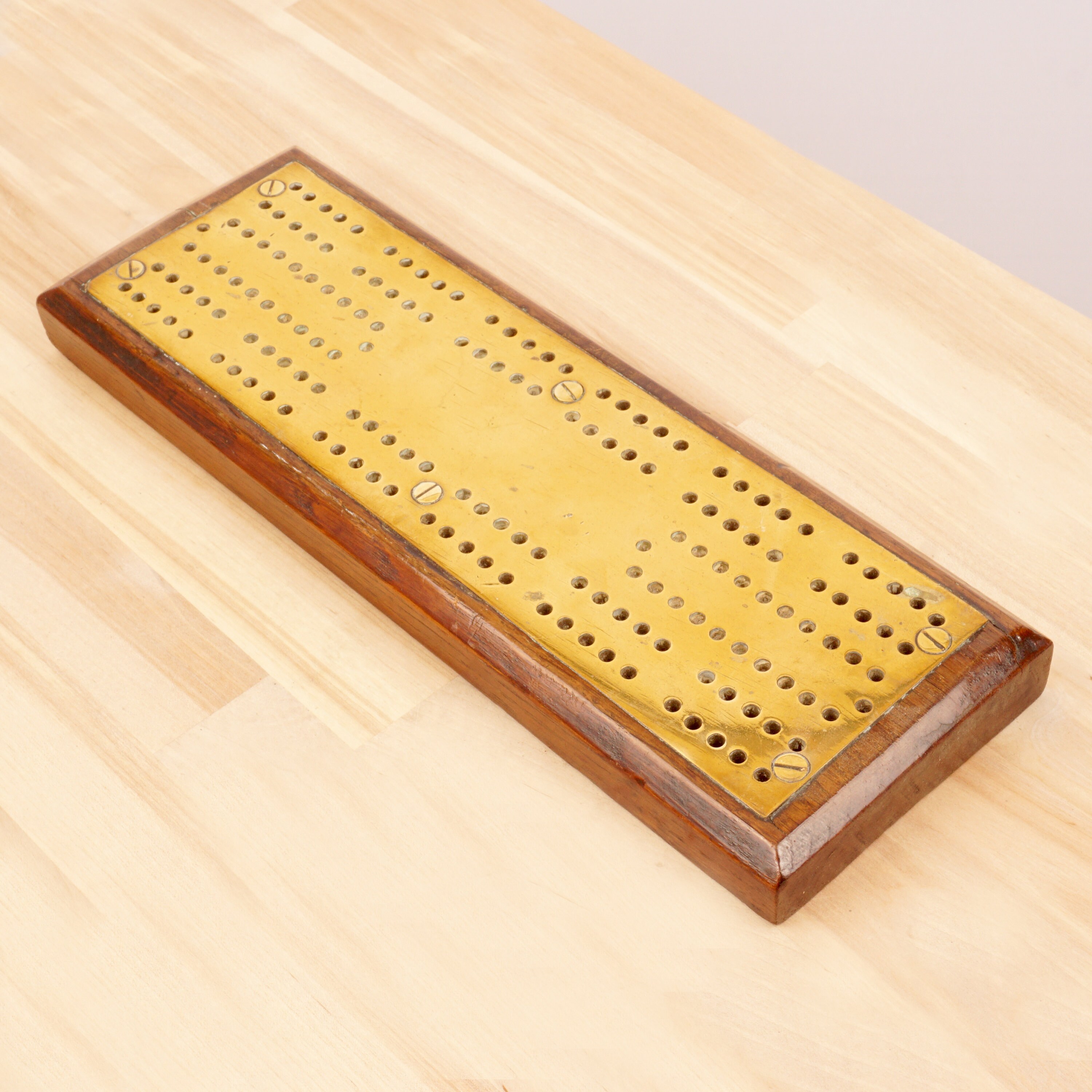 Antique Game Point Counter Antique solid brass on wooden Etsy