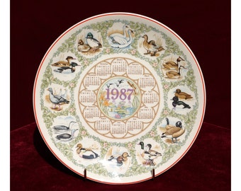 1987 calendar porcelain decorative plate