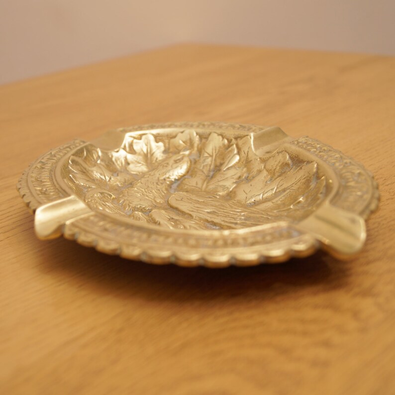 Solid brass vintage jewelry tray / small plate / ashtray Etsy