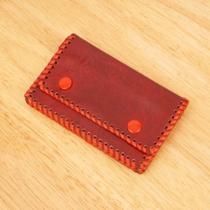 Leather Wallet / Case || Red Leather || Tickets, coins, paper money, cards, documents etc.