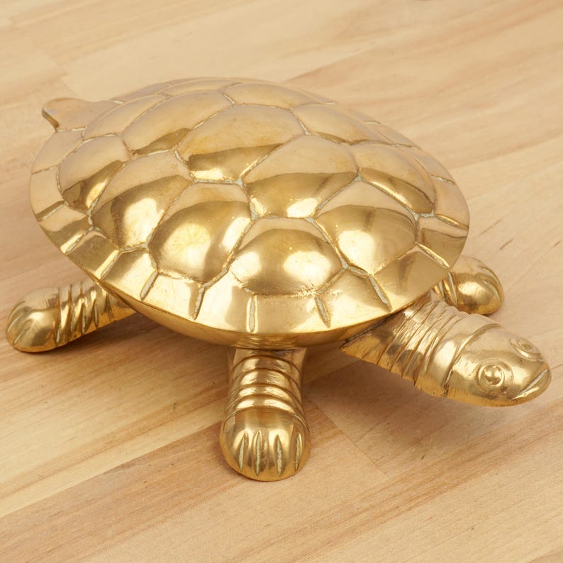 Turtle box / sculpture || Vintage solid brass || Decorative jewellery box || Can be used as an ashtray