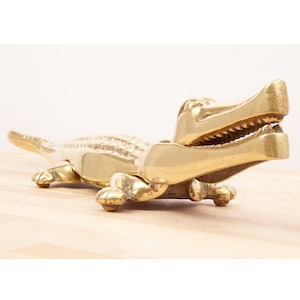 Crocodile / alligator solid brass nutcracker || vintage Solid brass || Heavy and Big animal || home decor / figurine