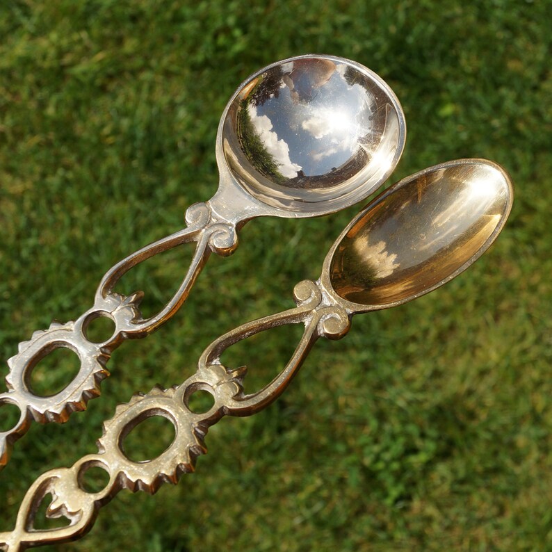 Brass decorative spoon set vintage Set of two Loving Etsy