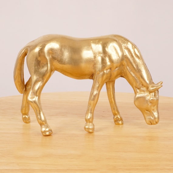 馬の像 / 置物 / 彫刻 || 非常に重い真鍮製 || ヴィンテージの馬の置物