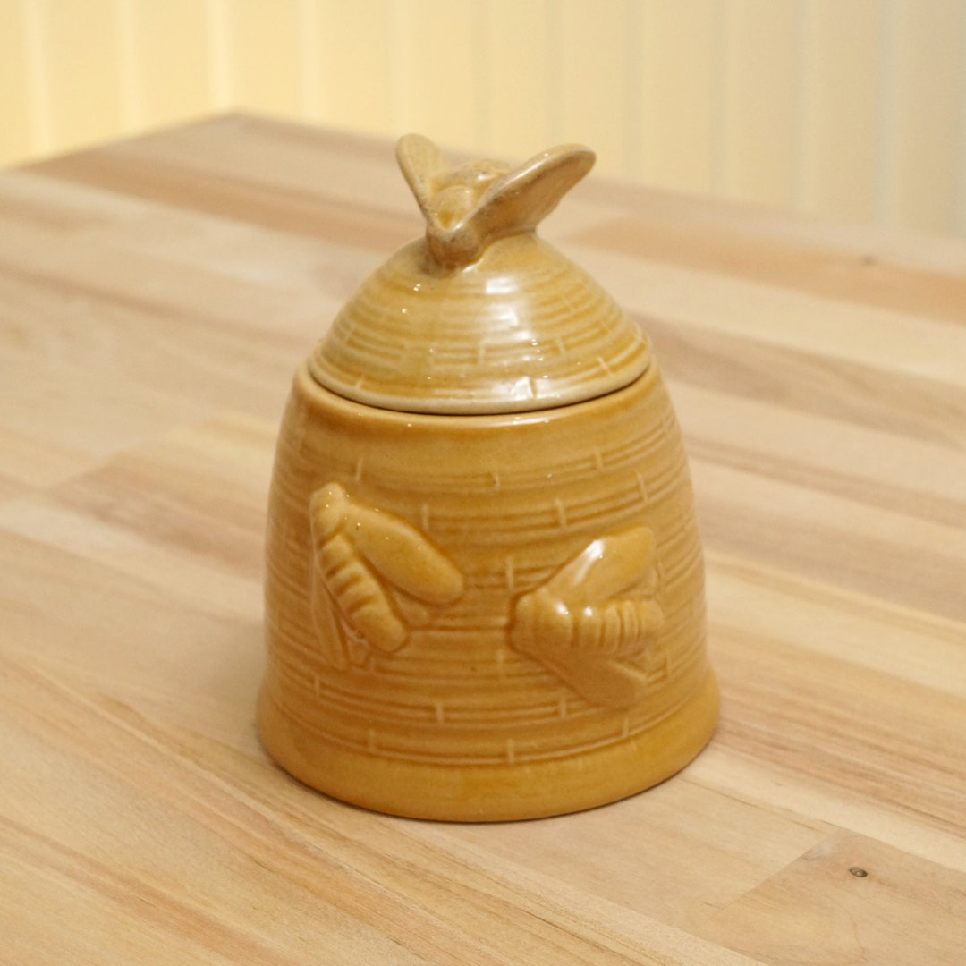 Ceramic Honey Pot / Jar / Canister Brown / Light Brown Etsy