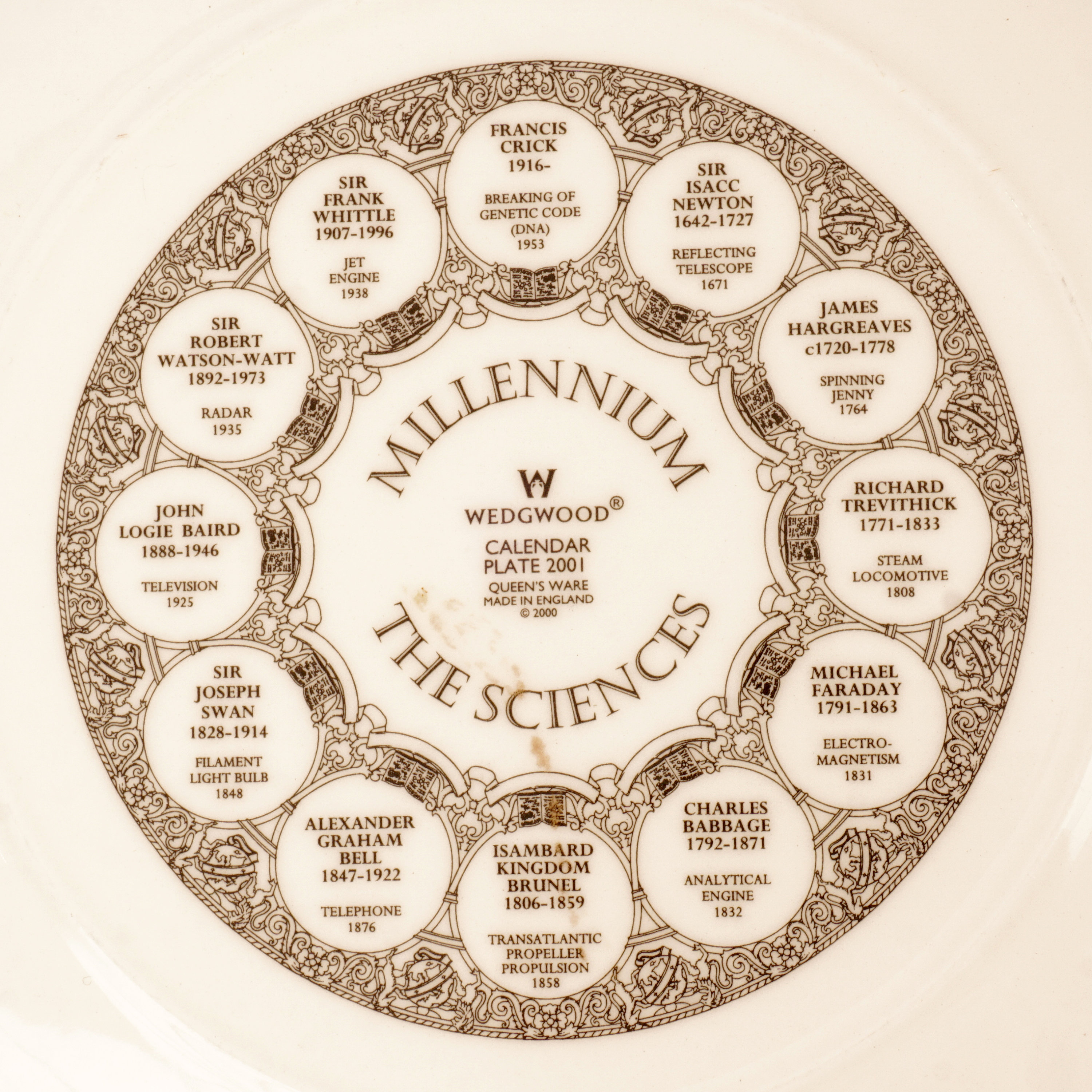 2001 Calendar Porcelain Plate by Wedgwood || Millennium 2000