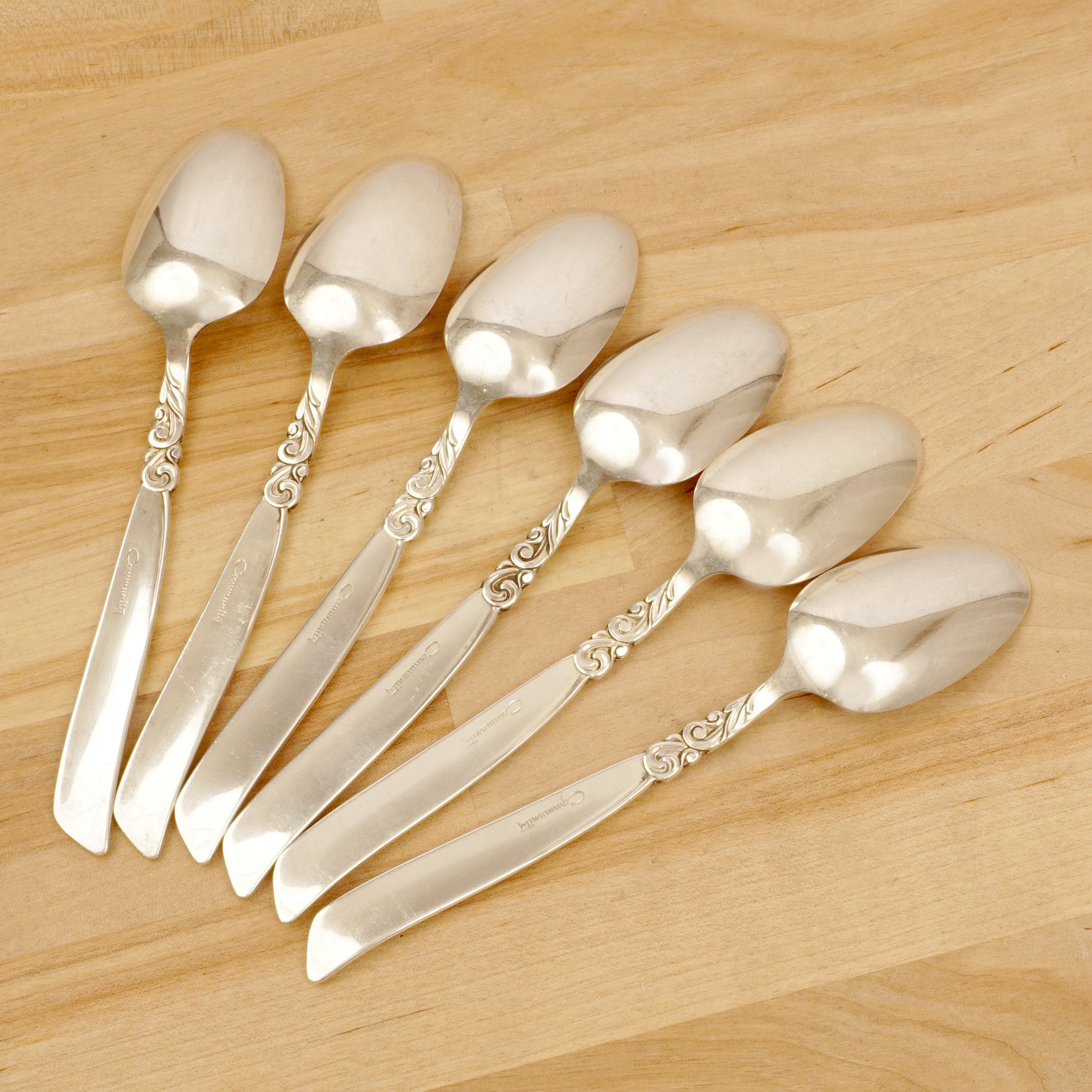 Set of 6 Spoons Vintage silver plated Community plate Etsy