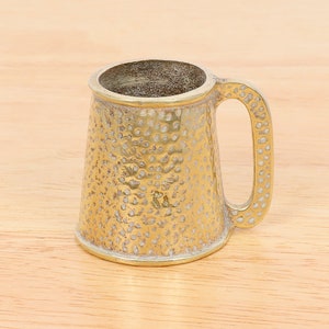 Solid brass mini pitcher || Vintage || Heavy Mini Mug / Ashtray