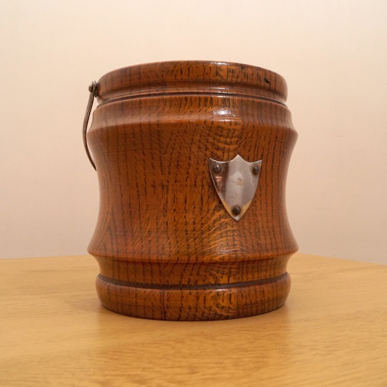 Wooden Ice Bucket or Vintage Biscuit Barrel / Cookie Jar / Etsy