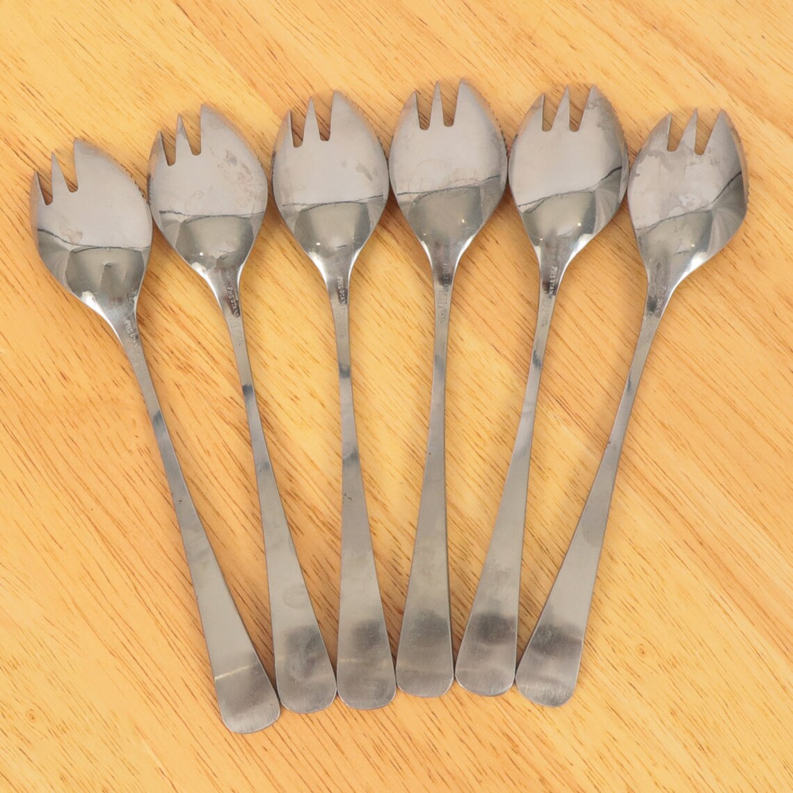 6 sporks / fruit forks / grapefruit forks / cake forks Etsy