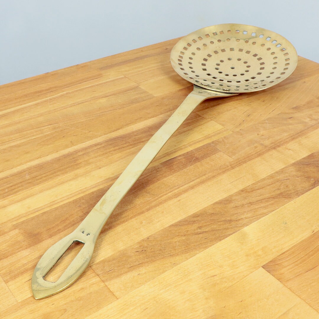 Large Spoon With Small Holes / Chestnut Roaster Vintage Etsy UK