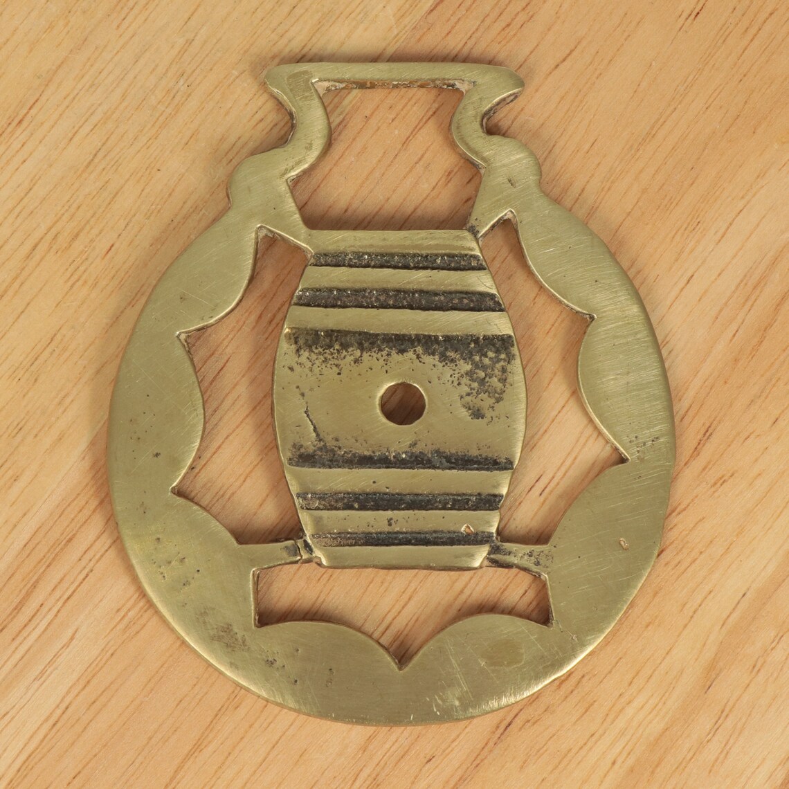 Solid Brass Horse Badge / Horse Brass / Tack Barrel Design Etsy