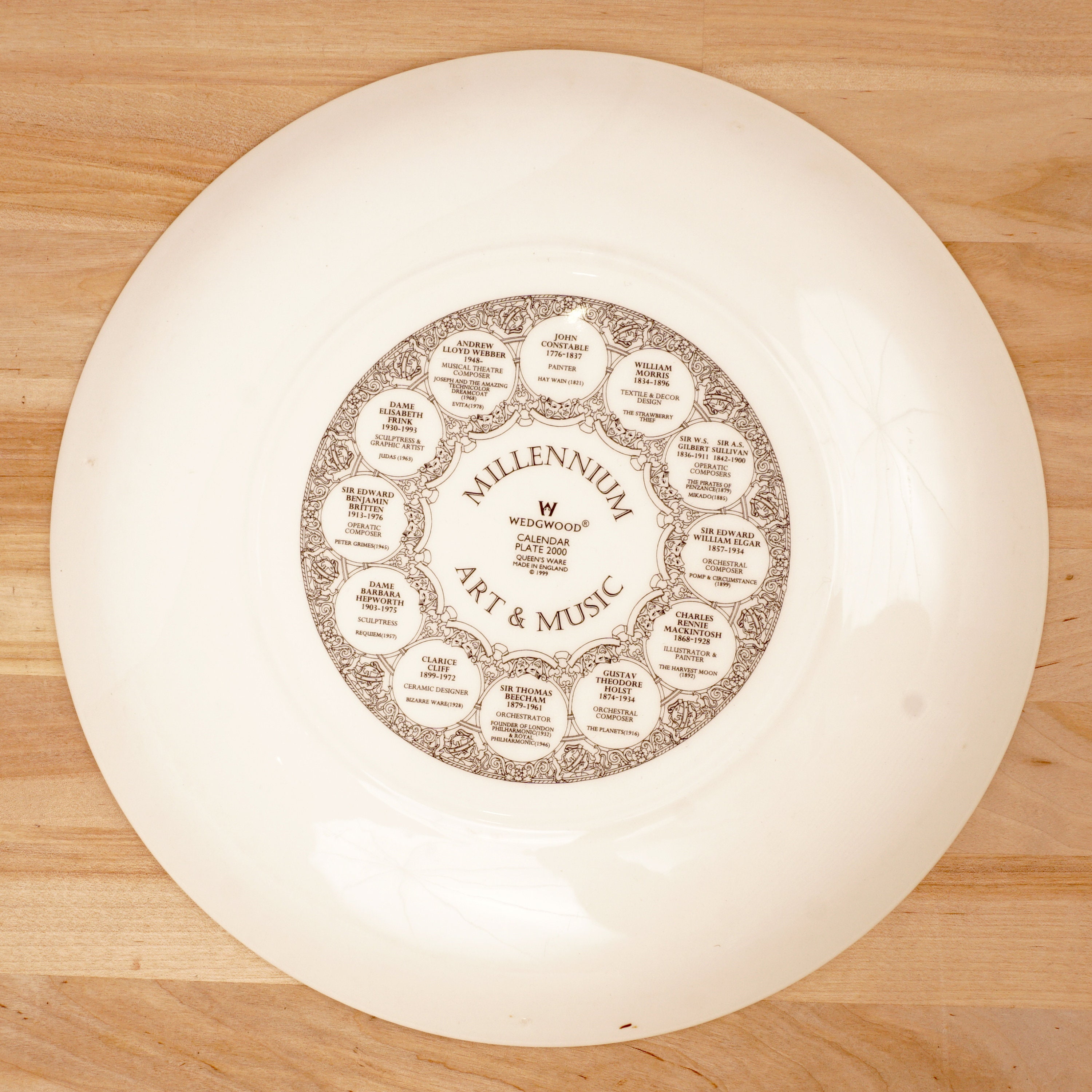 2000 Calendar Porcelain Plate by Wedgwood || Millennium 2000 Art