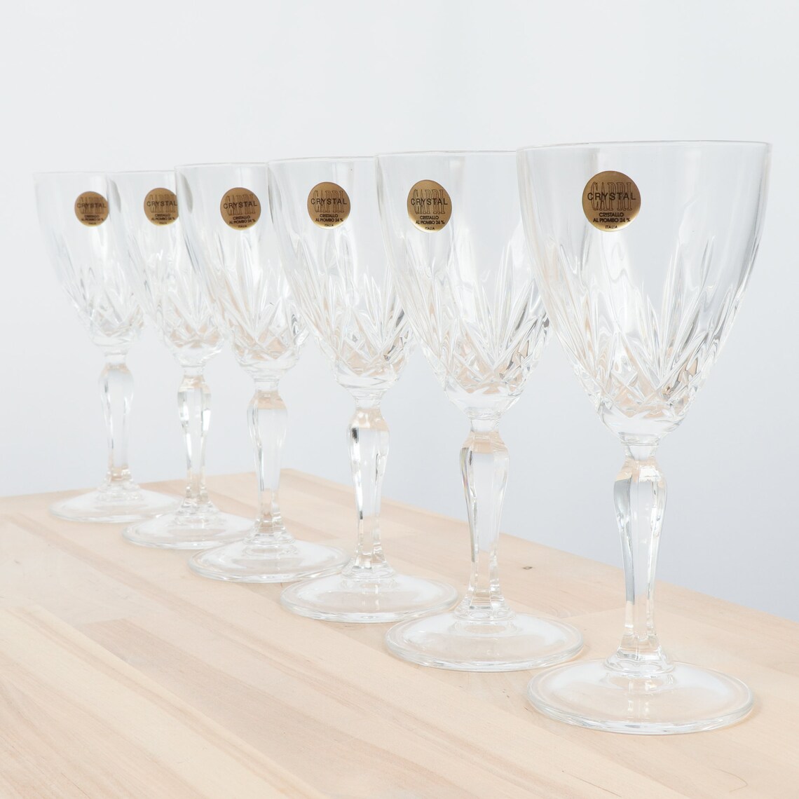 6 CAPRI Crystal Wine glasses RCR Royal Crystal Rock 24 Etsy