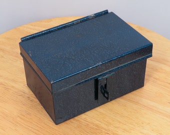 Money box / savings bank / bank box ||  Several containers || Vintage blue metal alloy