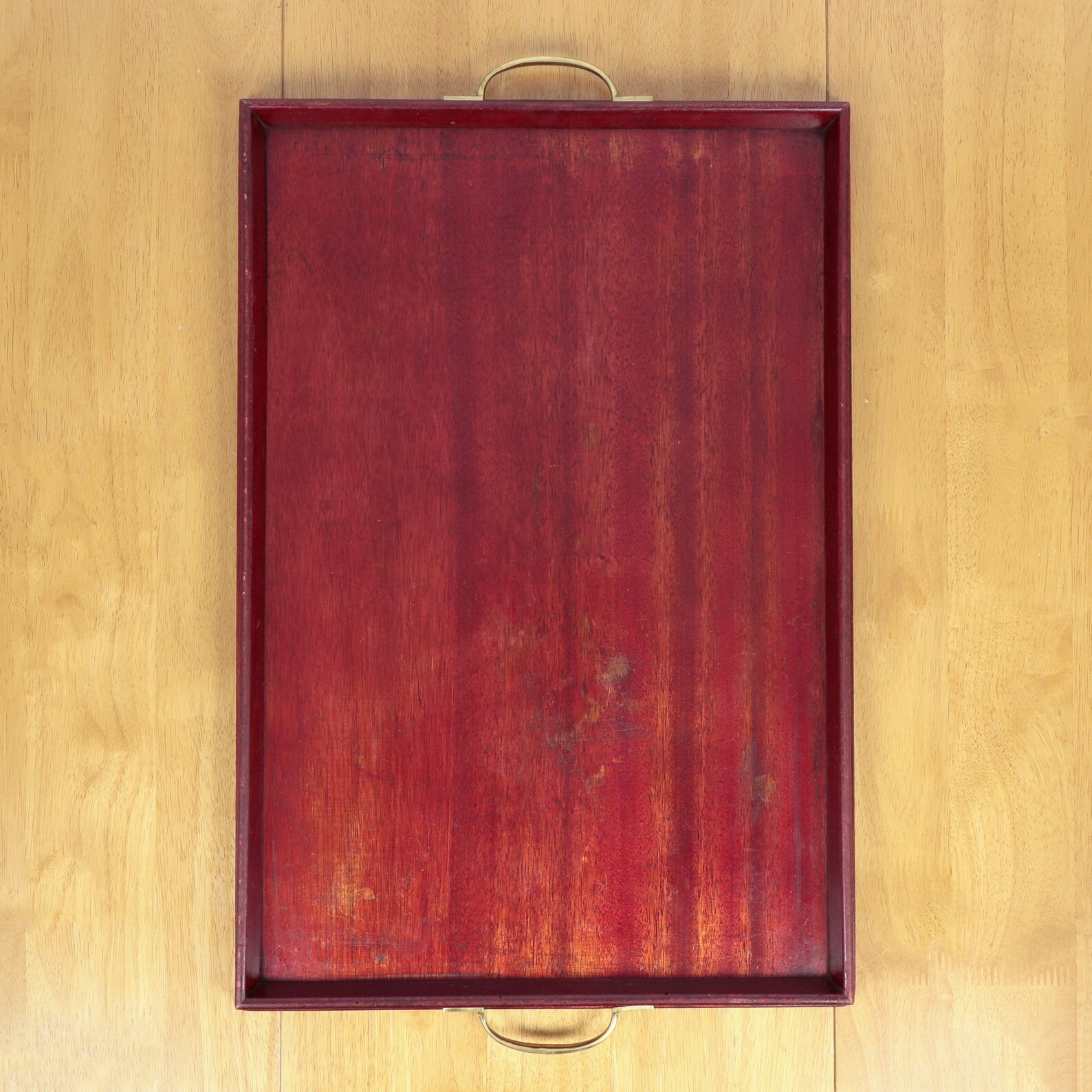 Wooden Serving Tray With Brass Handles Rectangular Shape Etsy UK