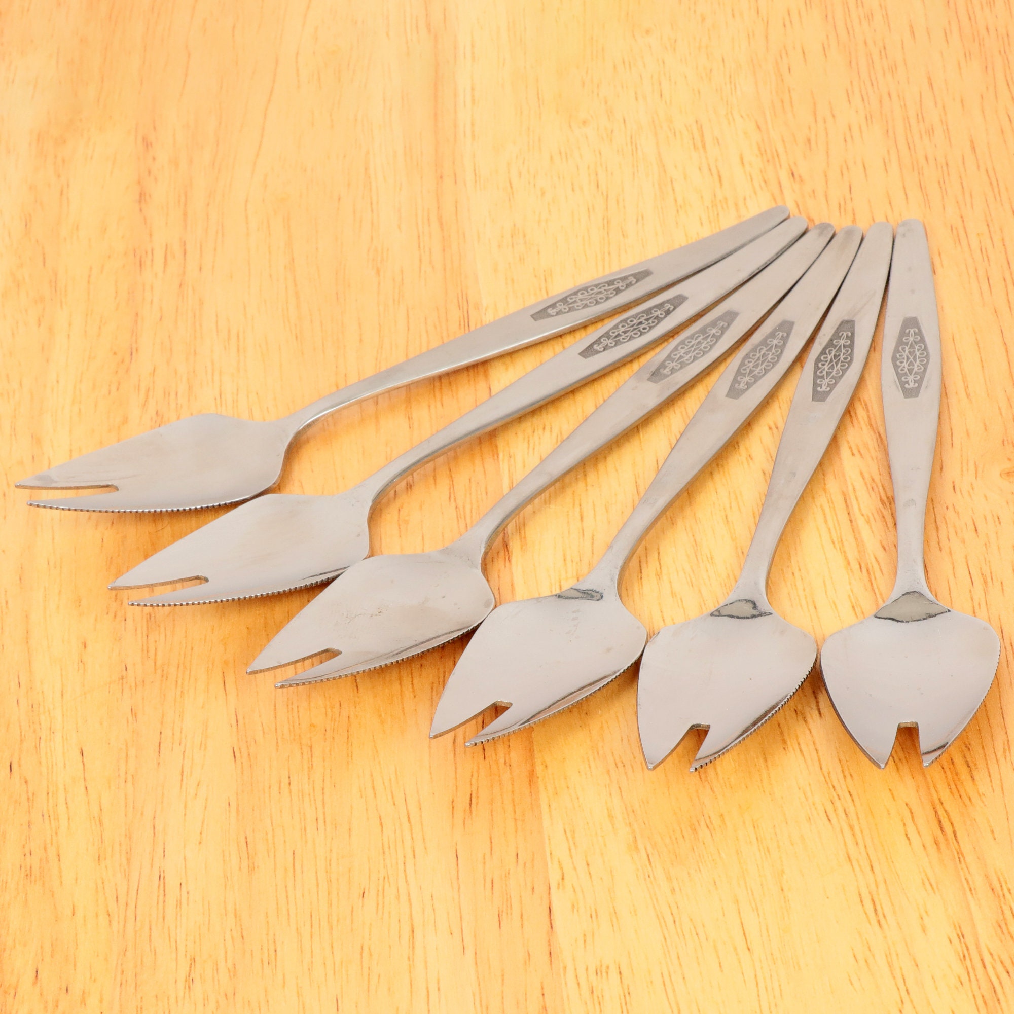 6 pastry forks / fruit forks / grapefruit forks / cake forks / Etsy