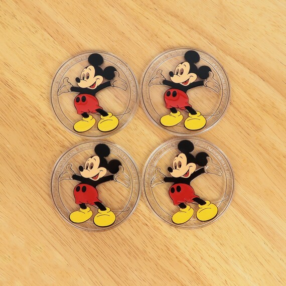 Classic Walt Disney Mickey Mouse and Friends Images 4 Piece Set of Ceramic  Coasters