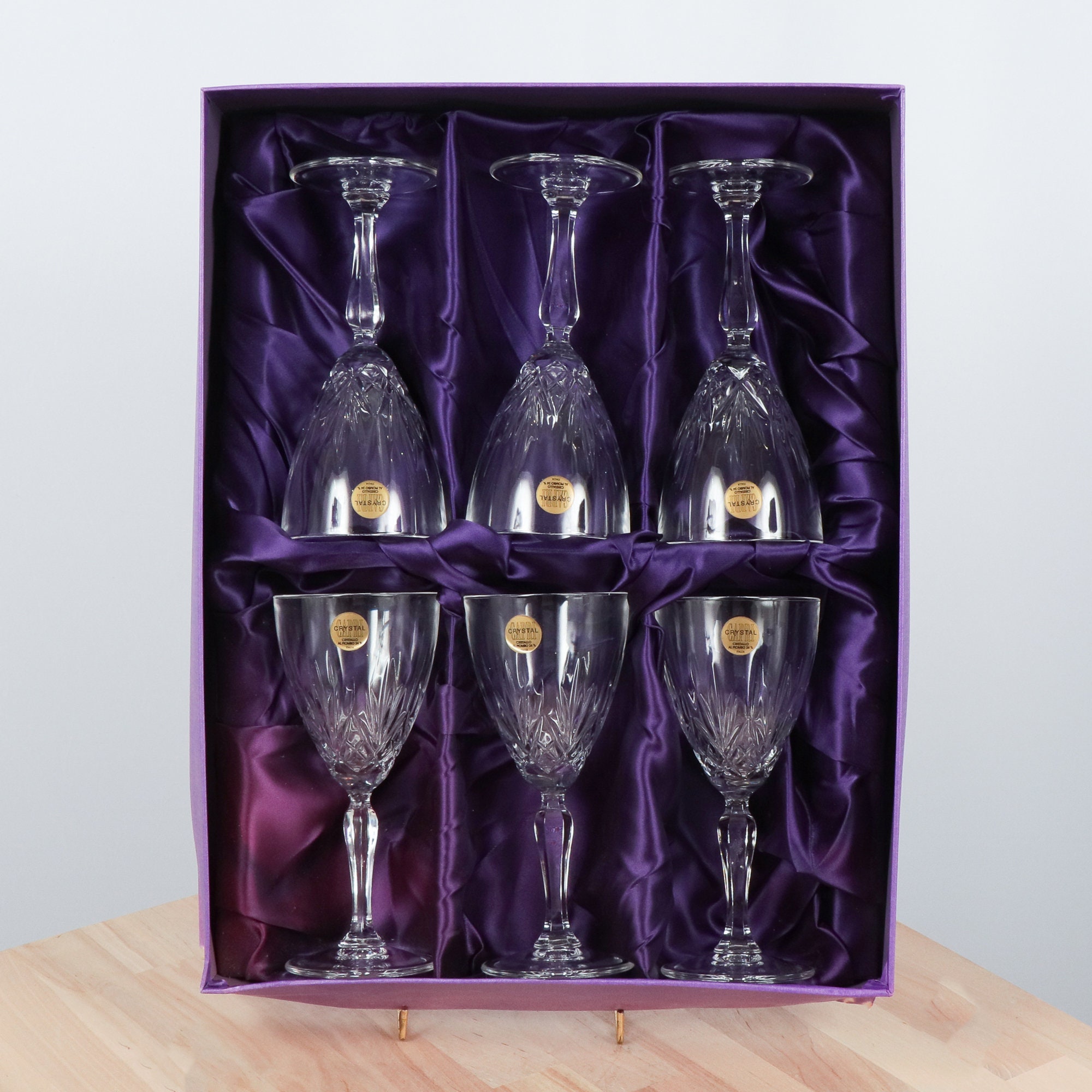 6 CAPRI Crystal Wine glasses RCR Royal Crystal Rock 24 Etsy