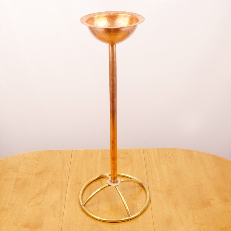 Ashtray on stand bowl on a stand Vintage Solid Brass and copper heavy and high