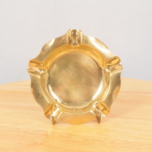 ART.2. Ashtray || 5 cigar places || Simple design || Vintage Solid Brass ashtray / cigarette plate