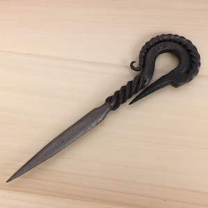 Cuchillo de sobre hecho a mano / cuchillo de papel / abrecartas // Mango de diseño de cabeza de cigüeña // Aleación de metal vintage