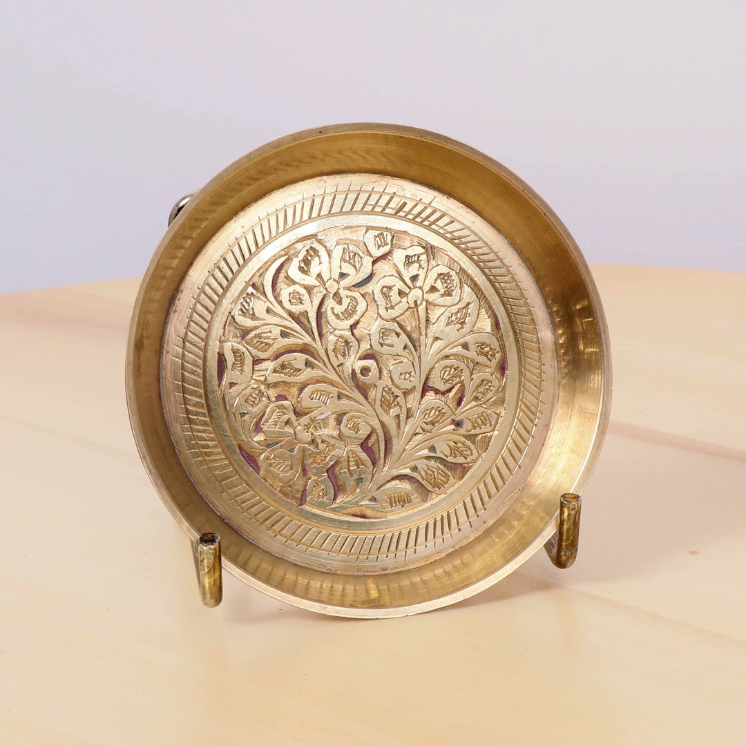 Plate / Small Dish / Tray || Vintage Solid Brass || Made in India ...
