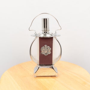 Flask / Bottle / Decanter - Music box || Vintage solid stainless steel and glass || Marked - Foreign / How Dry I am