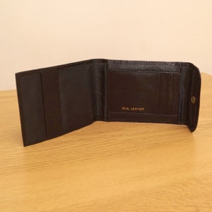 Cartera de cuero Negro Real / Funda Vintage