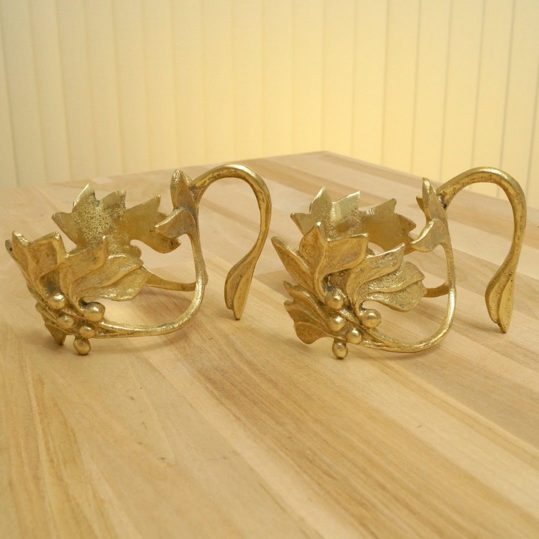 Tea Cup Holders / Glass Holders Vintage Solid Brass Etsy